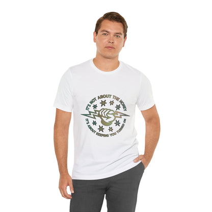 Lineman T-shirt - Its Not About The Money-copper patina