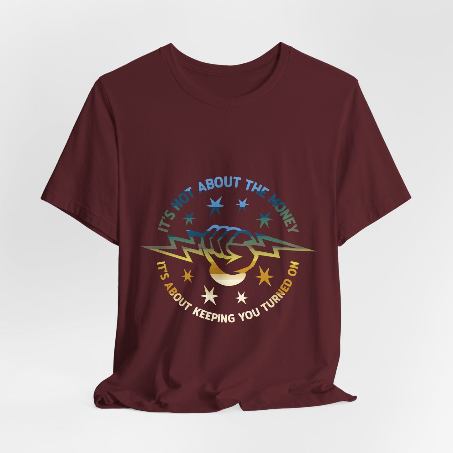 Lineman T-shirt - Its Not About The Money-colored chrome