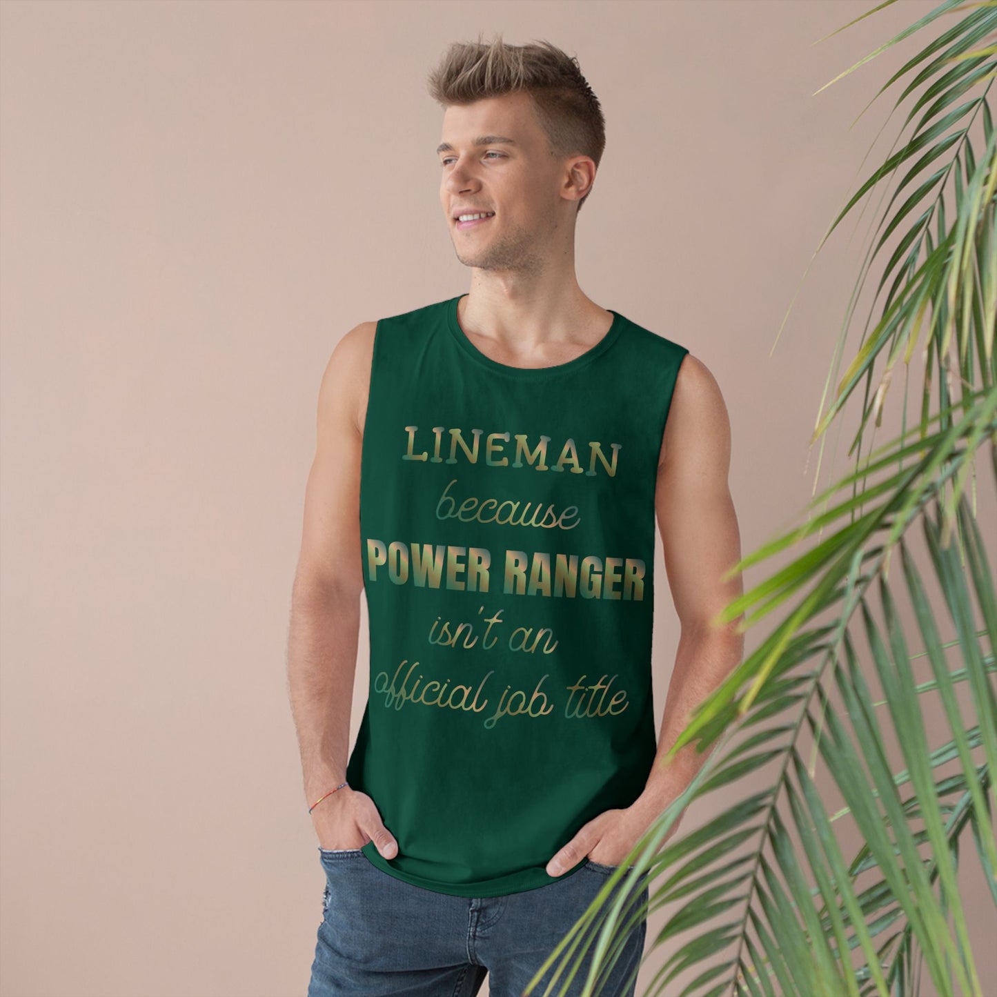 Lineman Tank - Power Ranger job title copper patina
