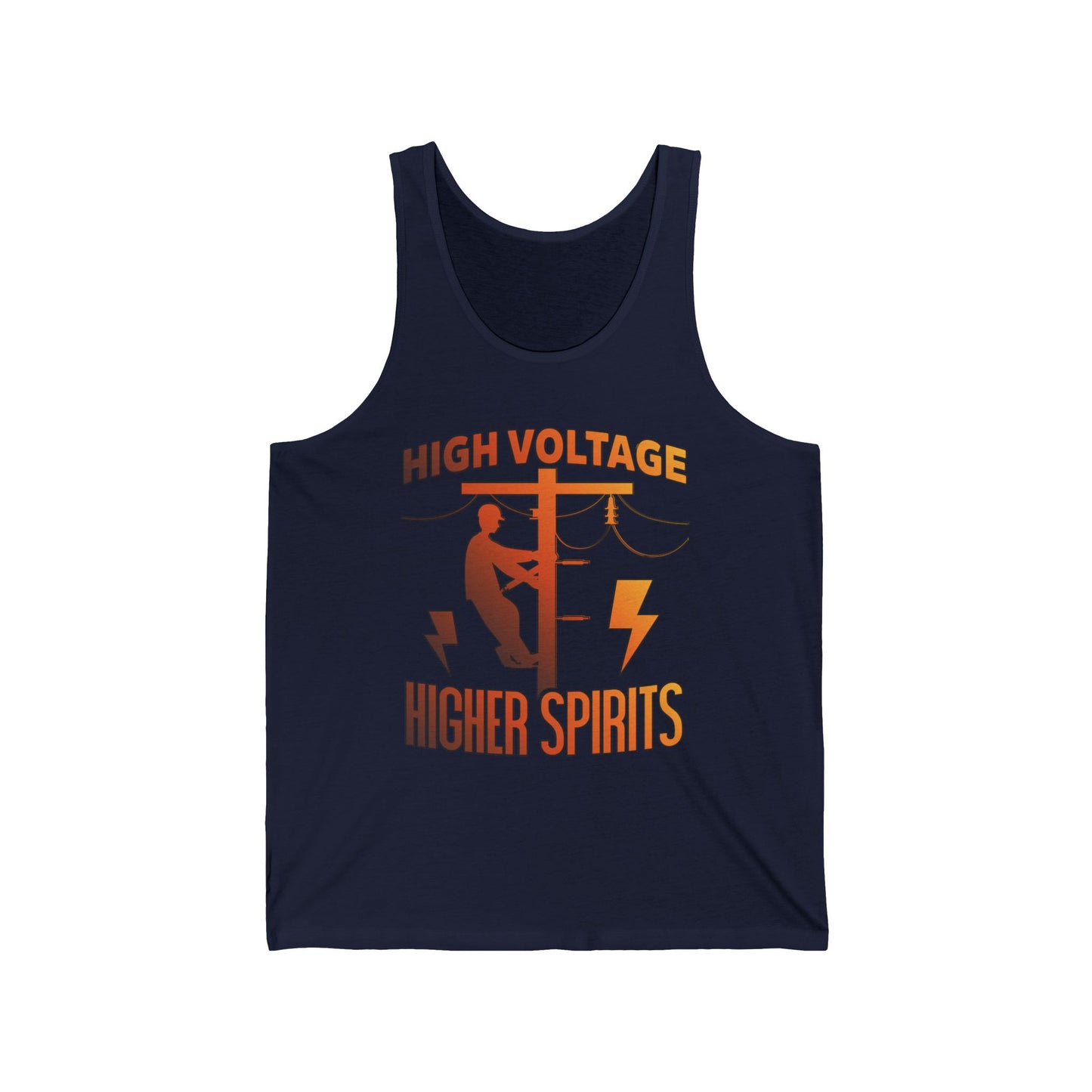 Lineman Tank - High Voltage Higher Spirits-sky 24