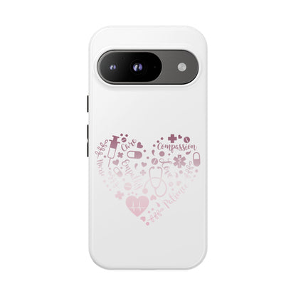 Google Pixel Tough Case - Monogram Heart 1 - White