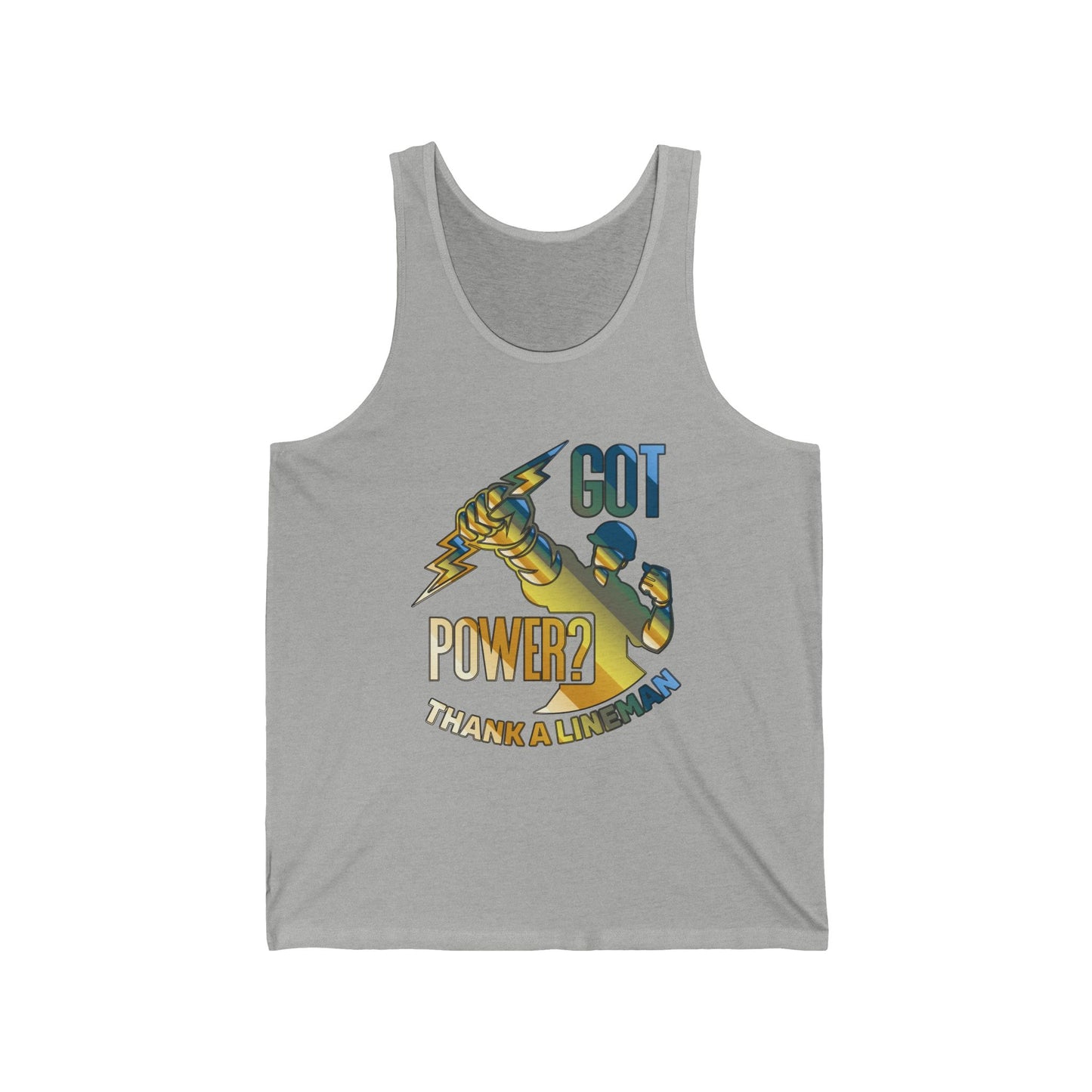 Lineman Tank - Got Power Thank A Lineman - colored chrome