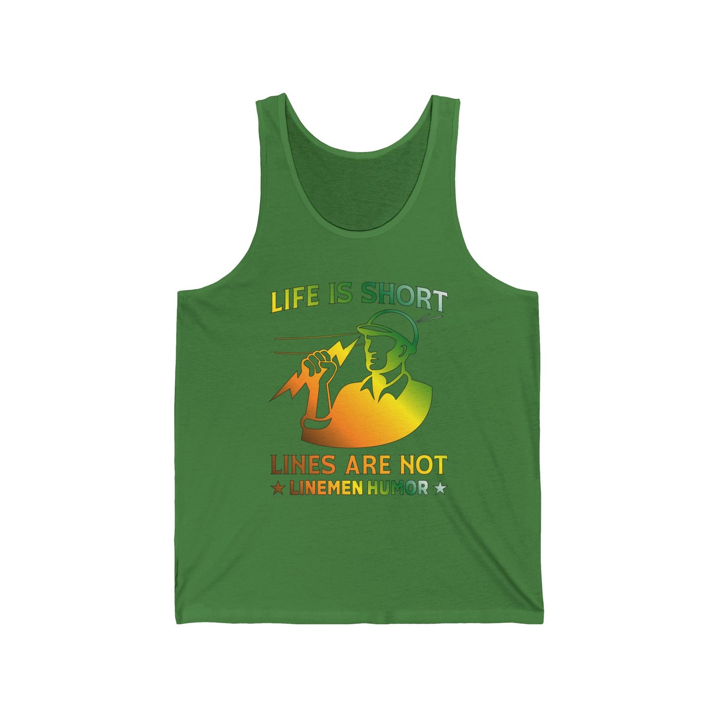 Lineman Tank - Life Is Short Lines Are Not-gradient