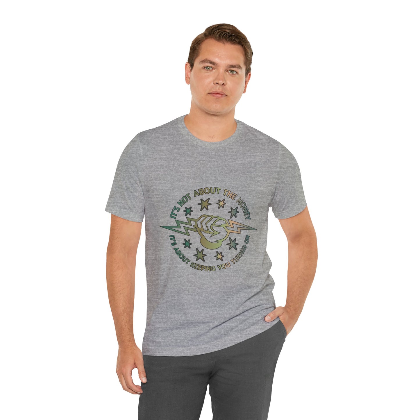 Lineman T-shirt - Its Not About The Money-copper patina