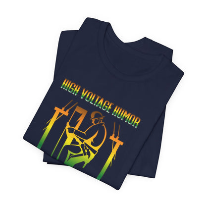 Lineman T-shirt - High Voltage Humor Shockingly Good Lines-gradient