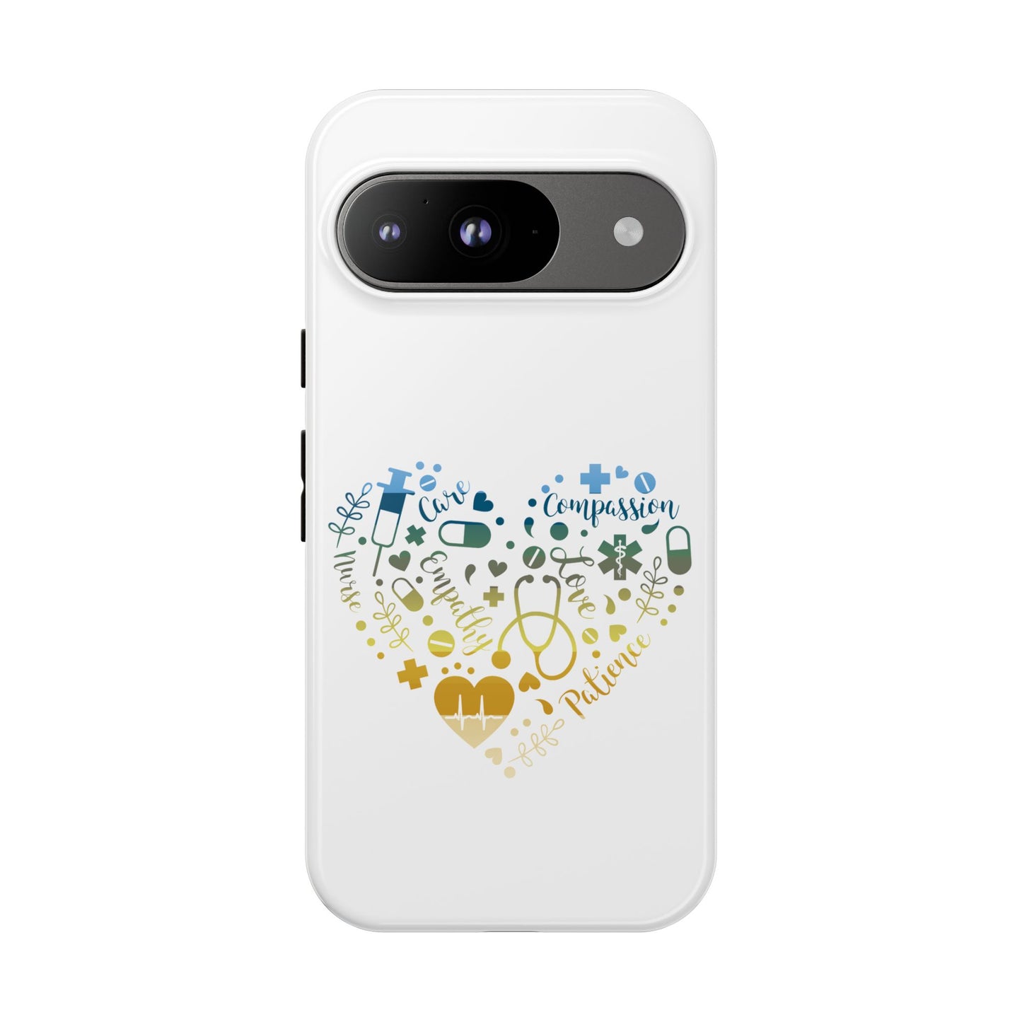 Google Pixel Tough Case - Monogram Heart 1 - White