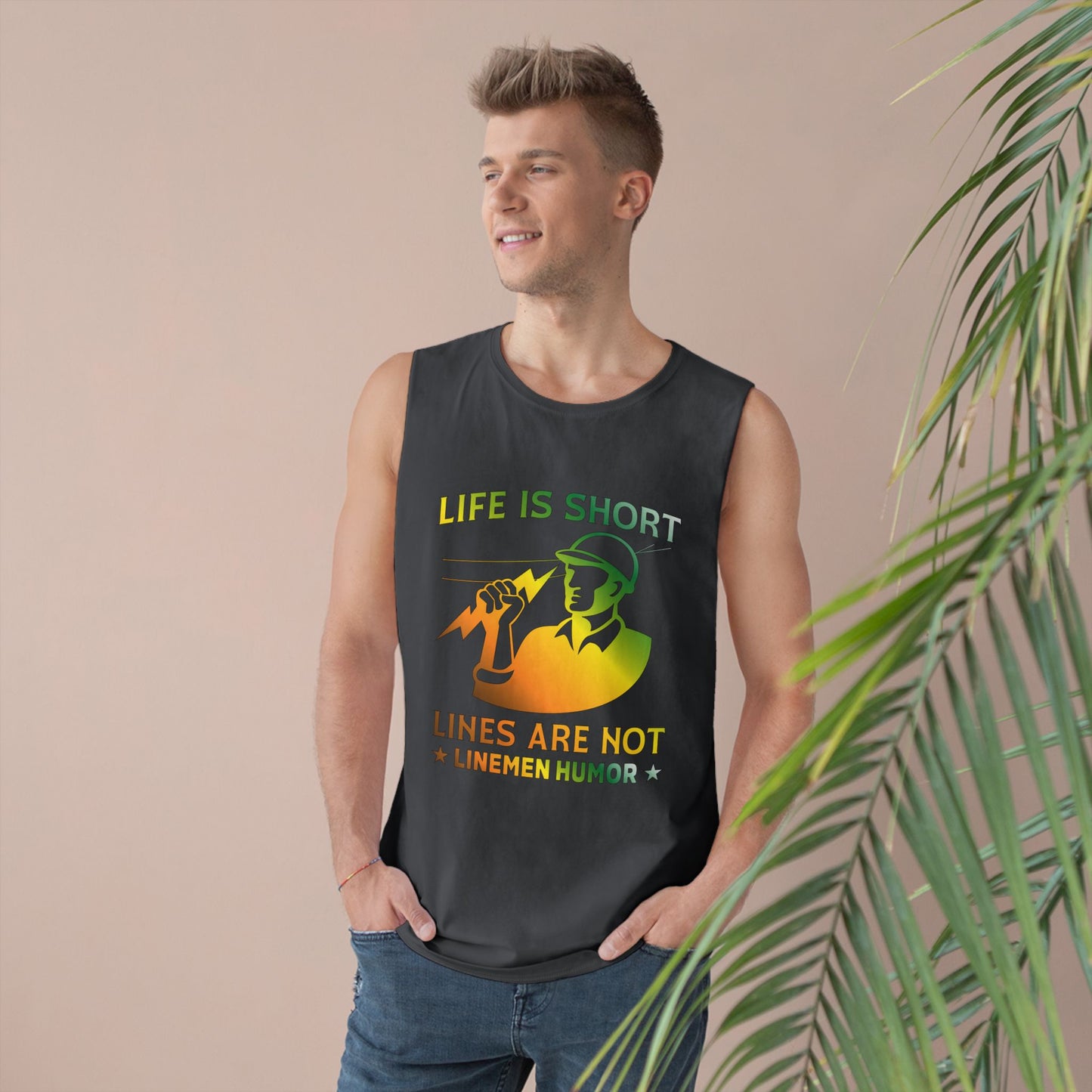 Lineman Tank - Life Is Short Lines Are Not-gradient