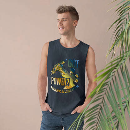 Lineman Tank - Got Power Thank A Lineman - colored chrome