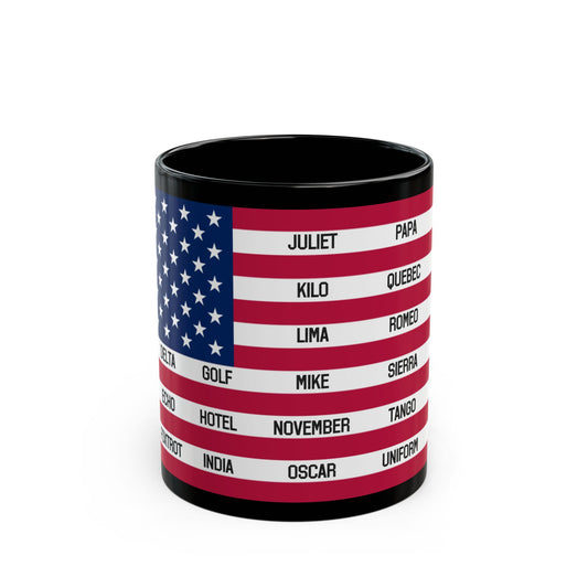 Phonetic Flag Ceramic Mug - Black, (11oz, 15oz)
