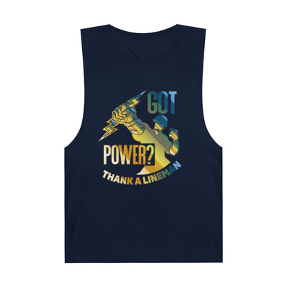 Lineman Tank - Got Power Thank A Lineman - colored chrome