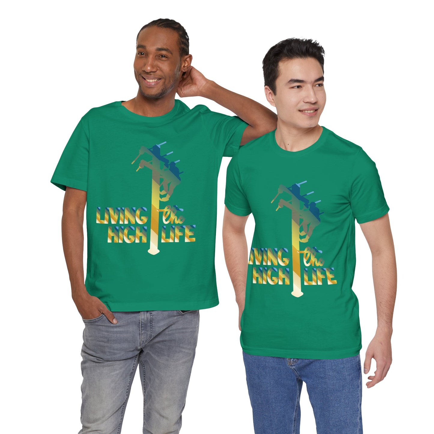 Lineman T-shirt - living the high life - colored chrome