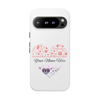 Google Pixel Tough Case - Monogram Heart - White