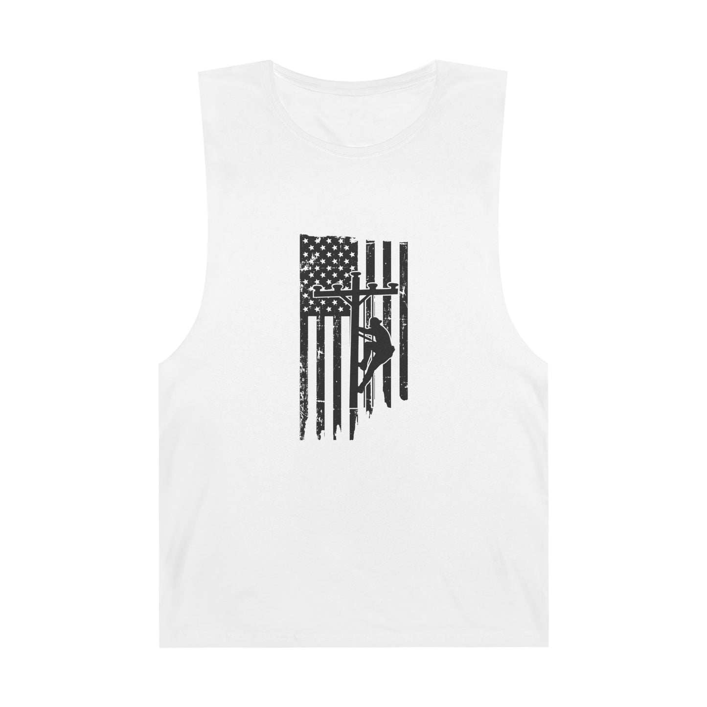 Lineman Tank- Lineman Flag - white offset