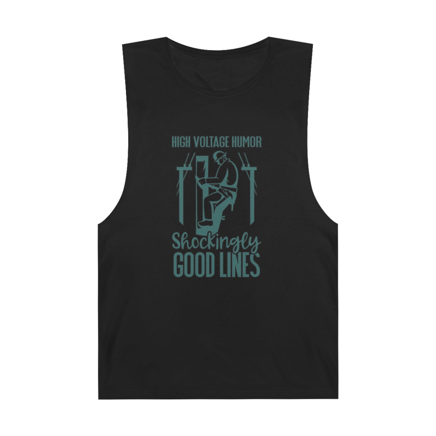 Lineman Tank - High Voltage Humor Shockingly Good Lines-copper patina