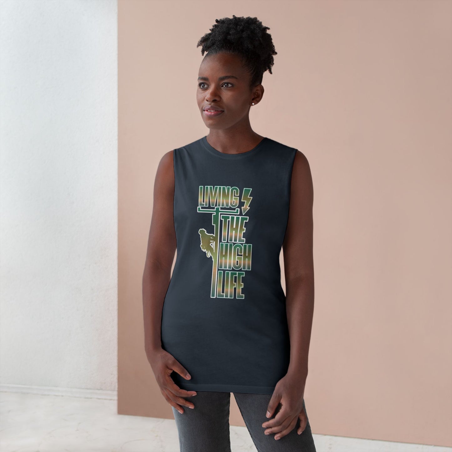 Lineman Tank - Living The High Life-copper patina