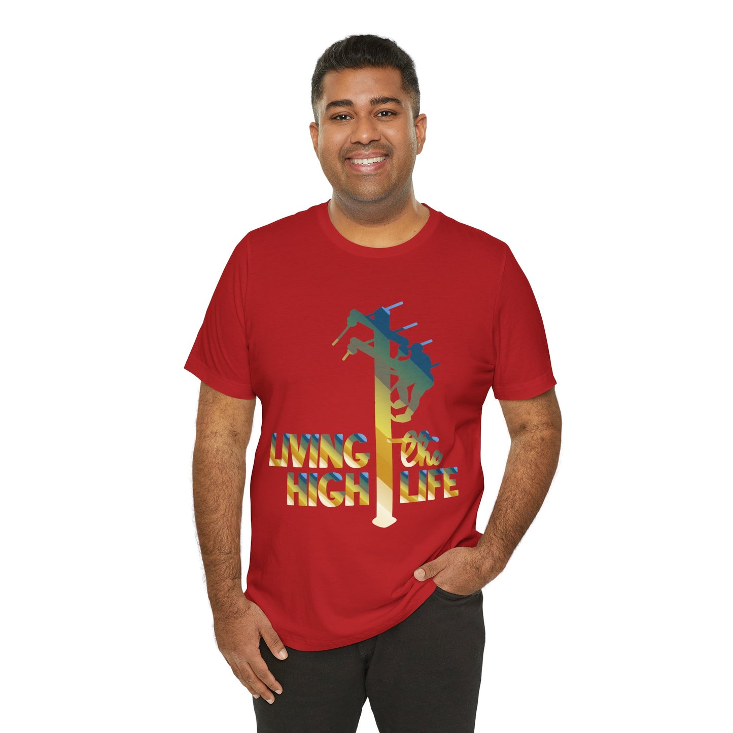Lineman T-shirt - living the high life - colored chrome