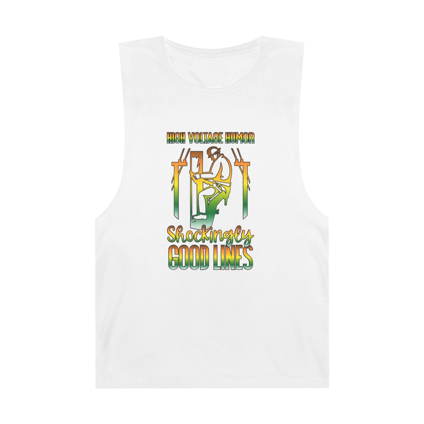 Lineman Tank - High Voltage Humor Shockingly Good Lines-gradient