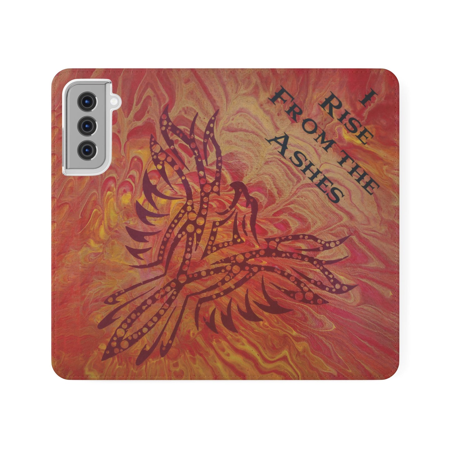 Faux Leather Wallet Phone Case - iPhone & Galaxy - I Rise From the Ashes