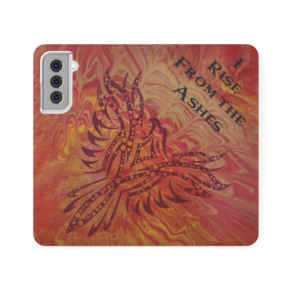 Faux Leather Wallet Phone Case - iPhone & Galaxy - I Rise From the Ashes