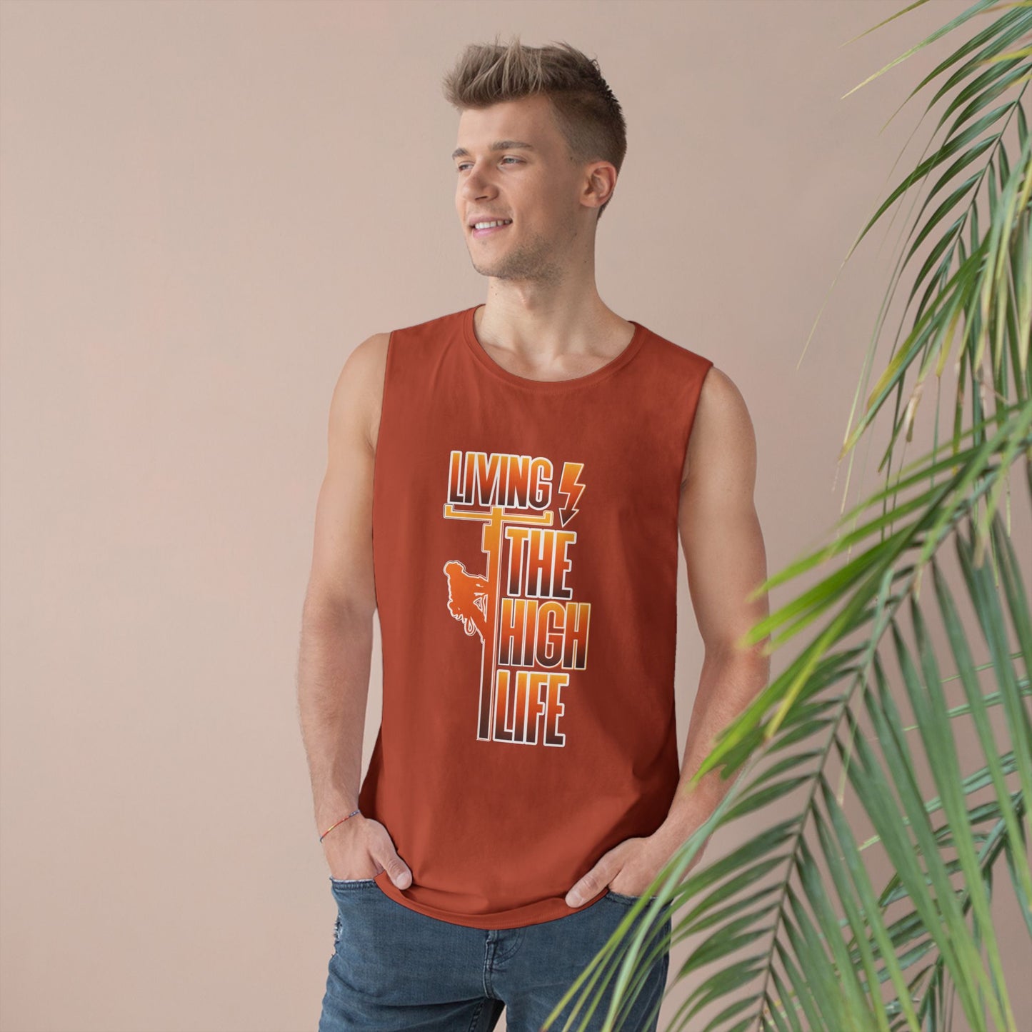 Lineman Tank - Living The High Life-sky 24