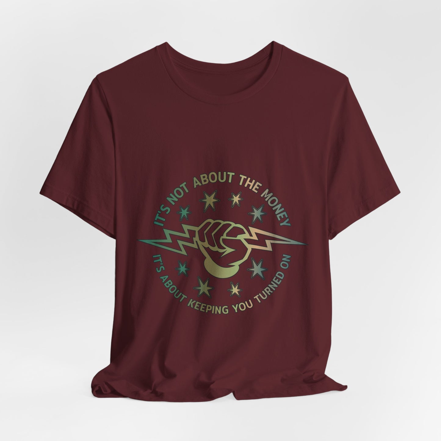 Lineman T-shirt - Its Not About The Money-copper patina
