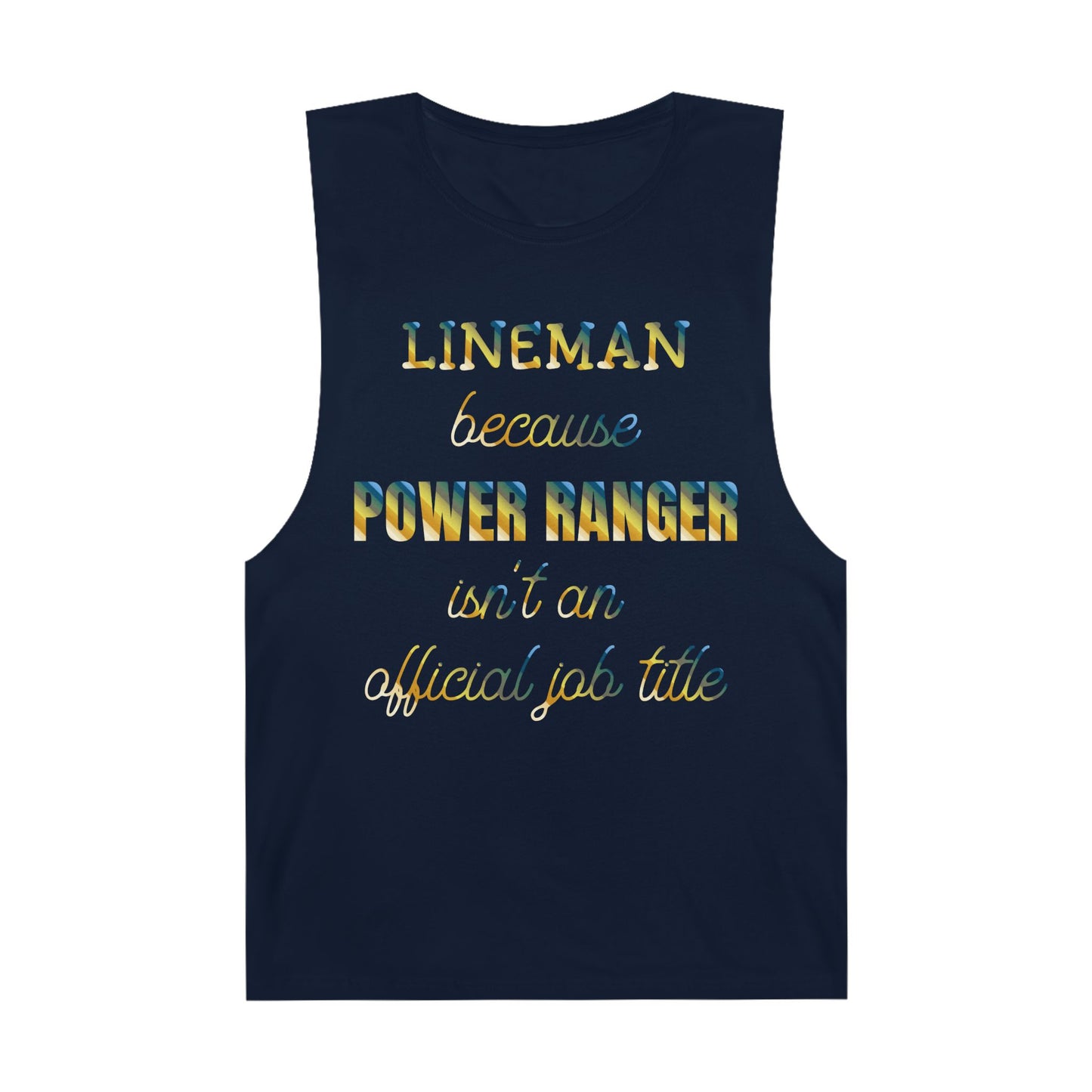 Lineman Tank - Power Ranger job title colored chrome