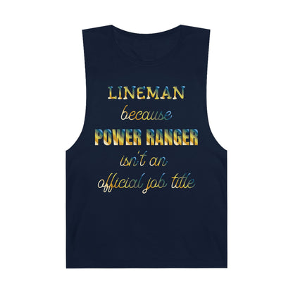 Lineman Tank - Power Ranger job title colored chrome