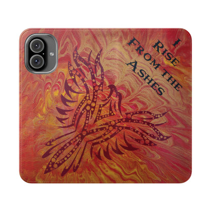 Faux Leather Wallet Phone Case - iPhone & Galaxy - I Rise From the Ashes