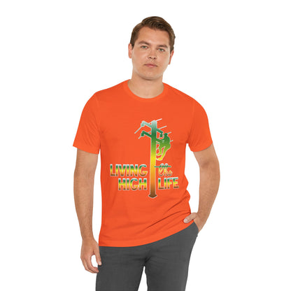 Lineman T-shirt - living the high life - gradient