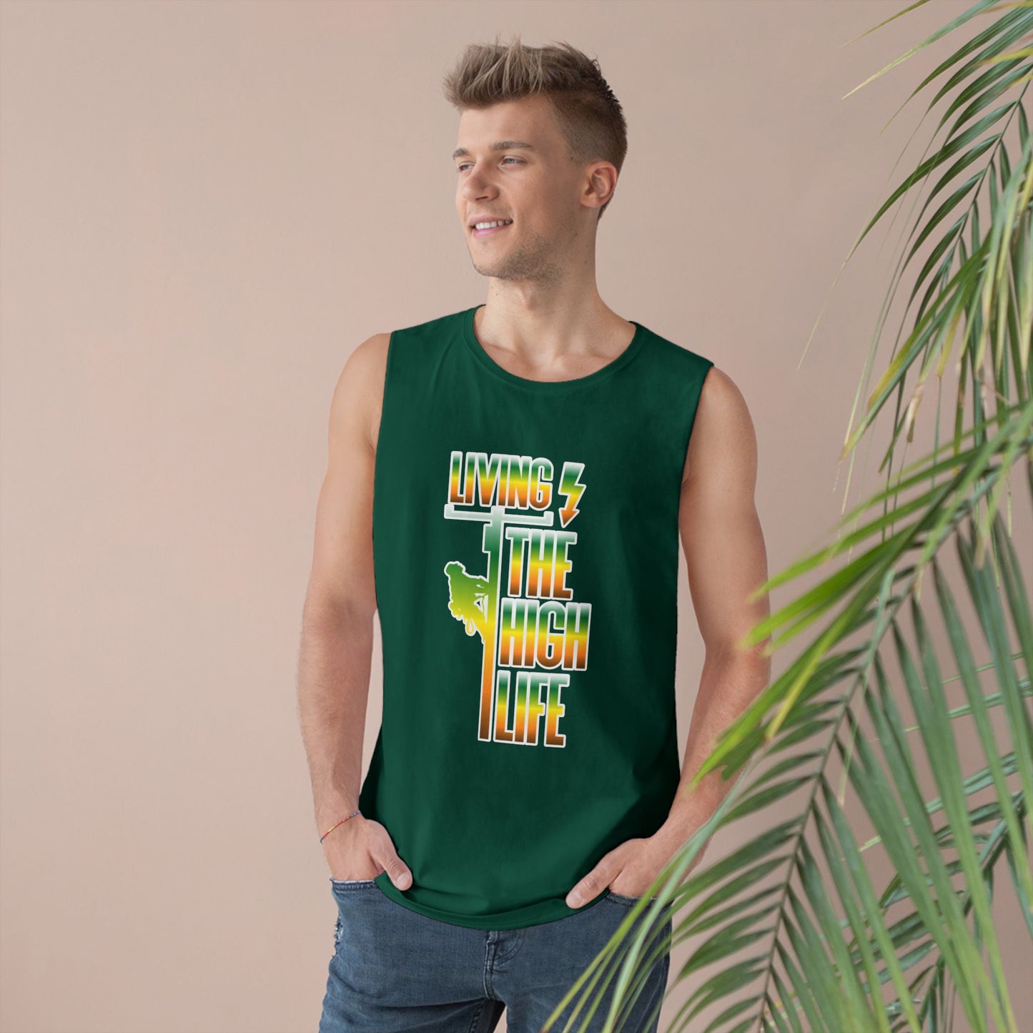 Lineman Tank - Living The High Life-gradient