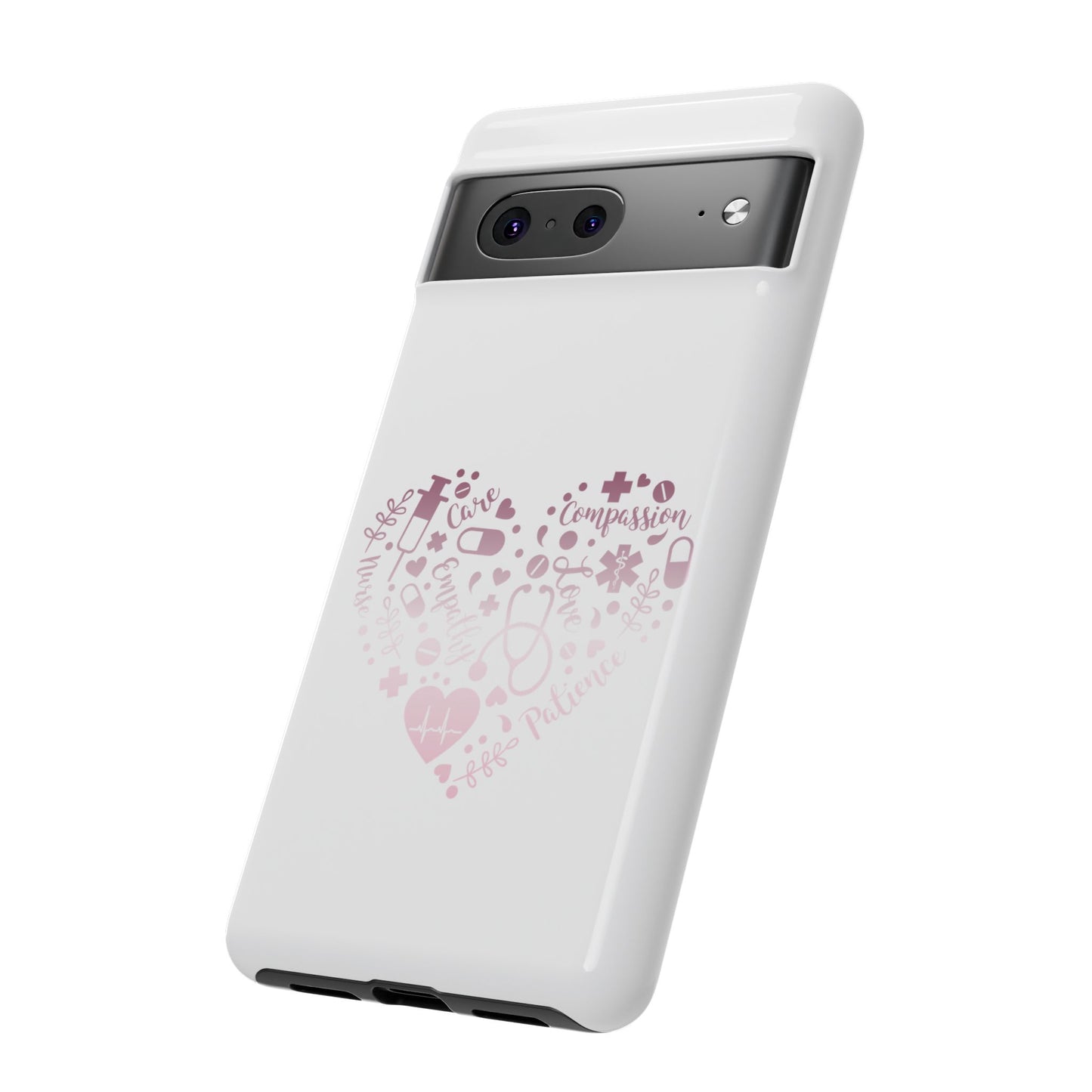 Google Pixel Tough Case - Monogram Heart 1 - White