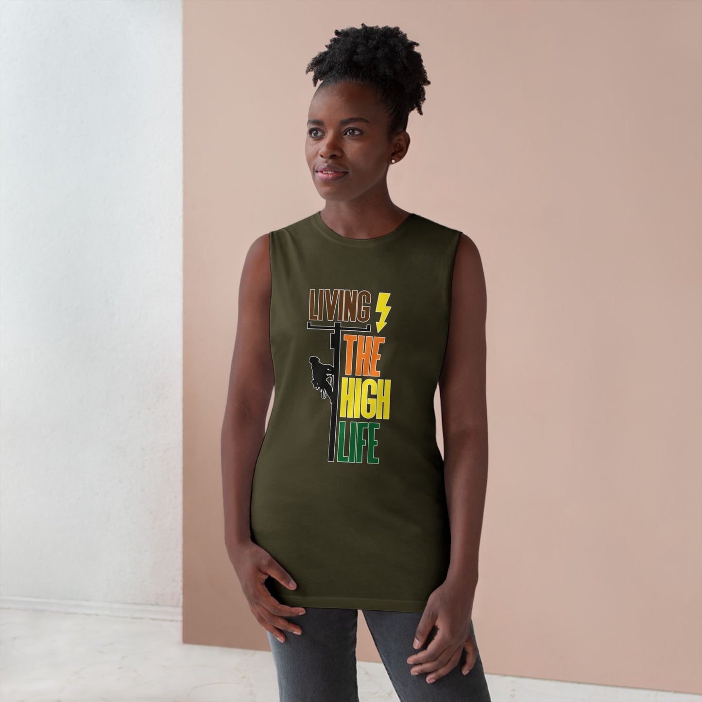 Lineman Tank - Living The High Life-color