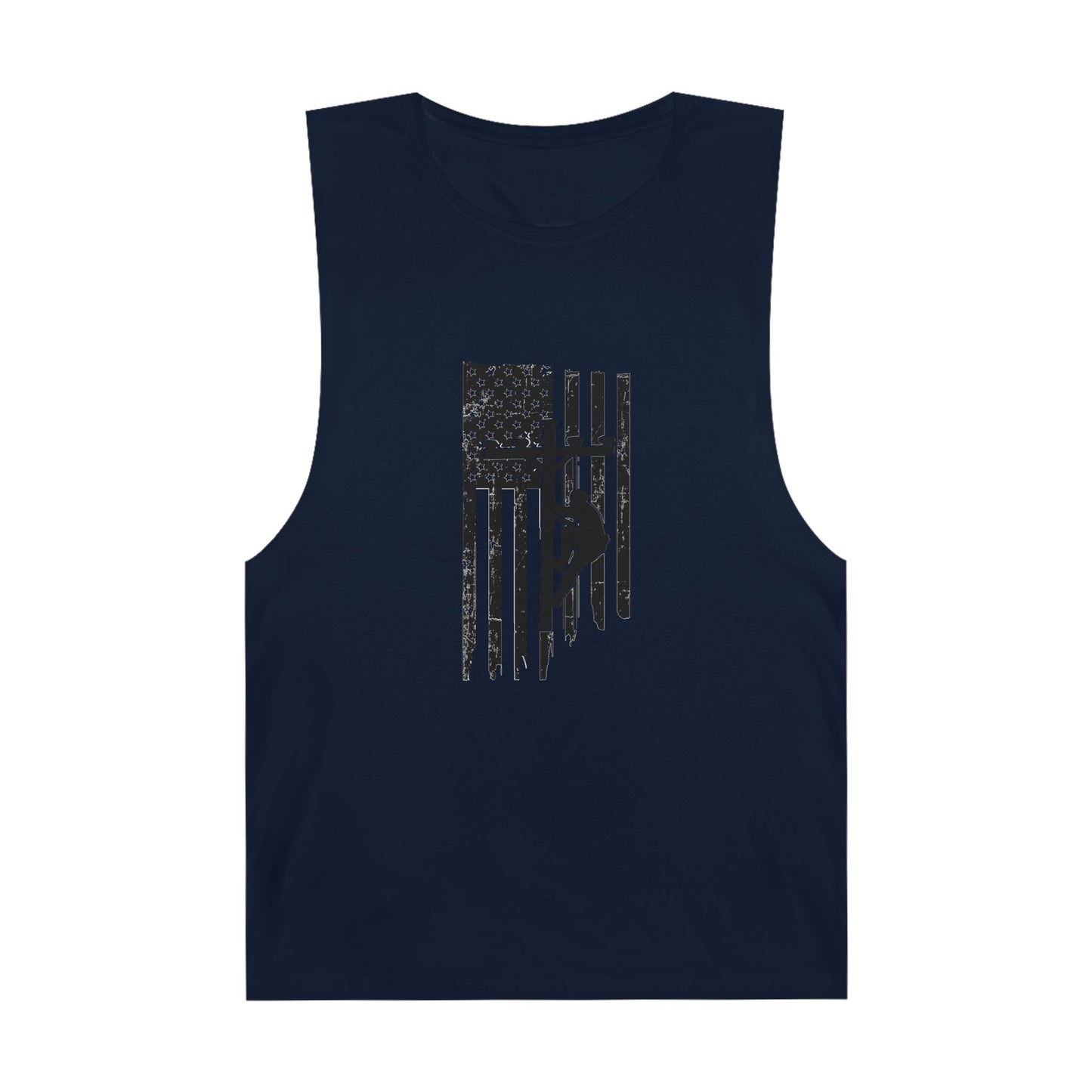 Lineman Tank- Lineman Flag - white offset