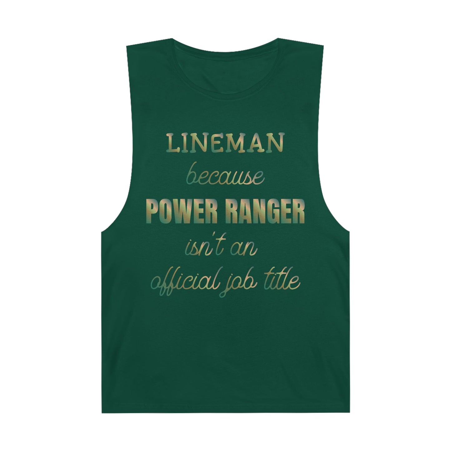 Lineman Tank - Power Ranger job title copper patina