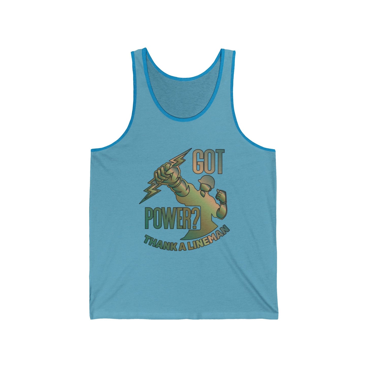 Lineman Tank - Got Power Thank A Lineman - copper patina