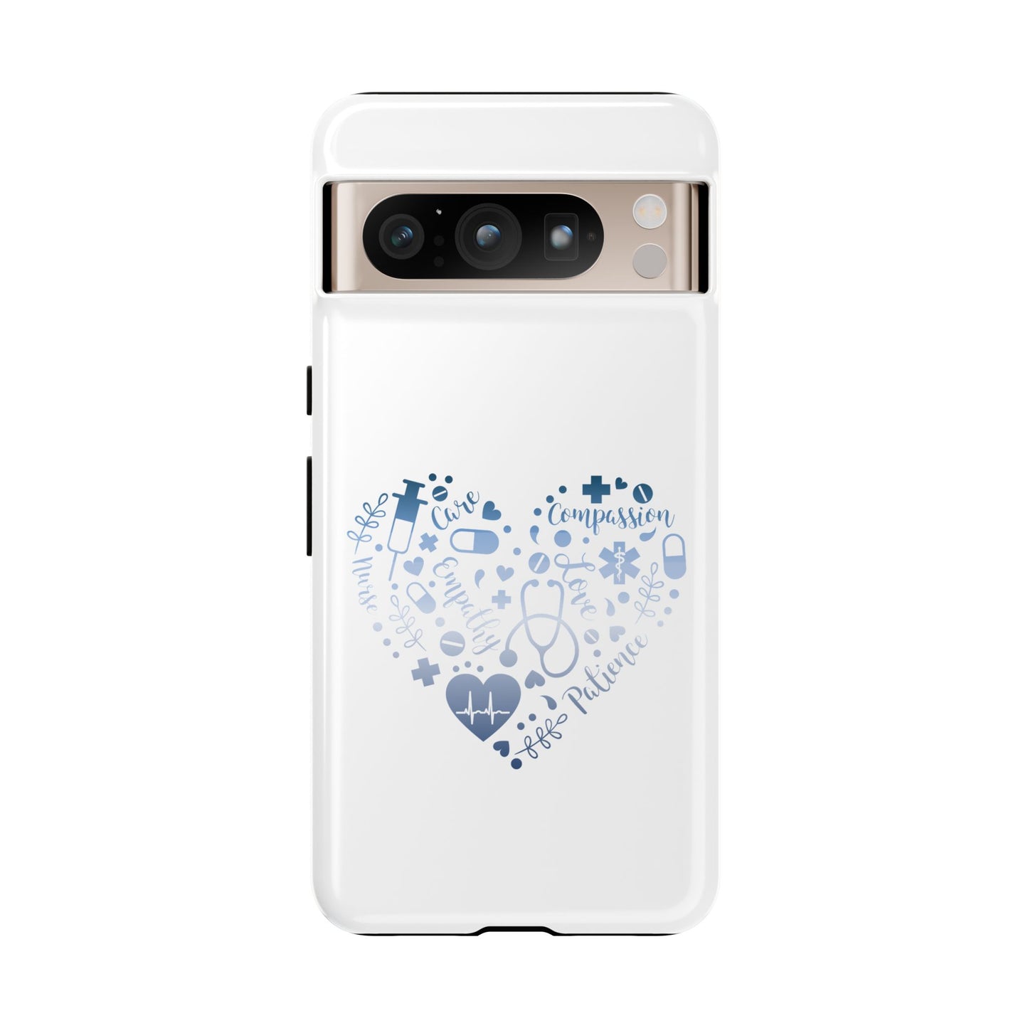 Google Pixel Tough Case - Monogram Heart 1 - White