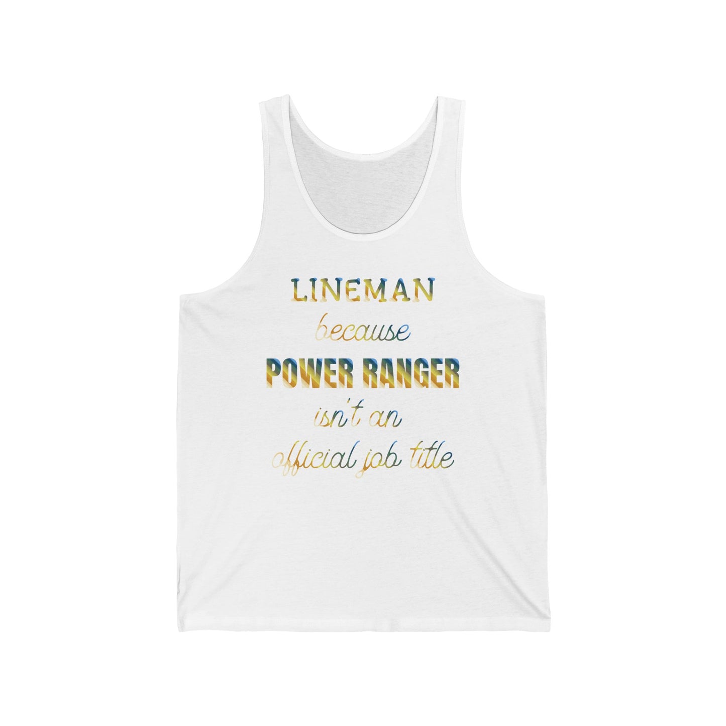 Lineman T-shirt - Power Ranger job title colored chrome