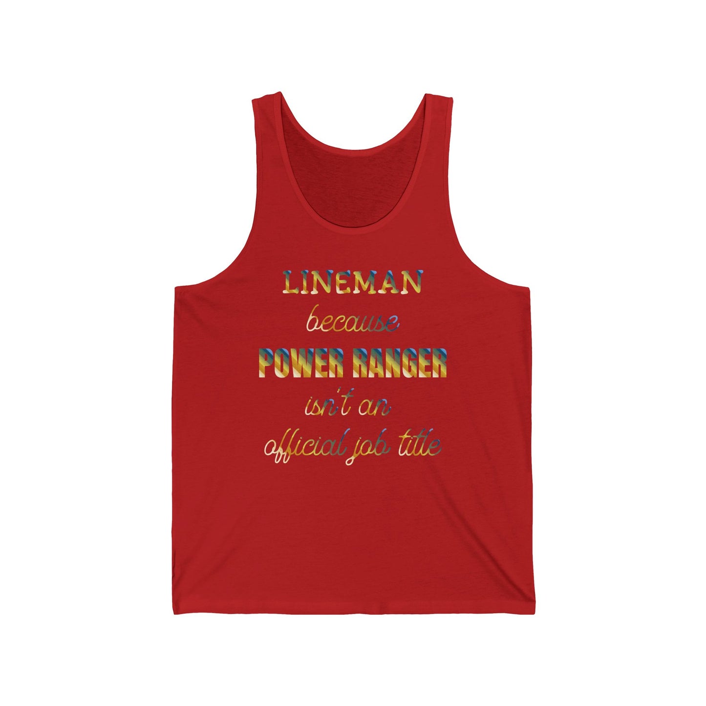 Lineman T-shirt - Power Ranger job title colored chrome