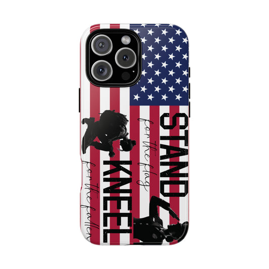 Female Military iPhone Tough Case - Stand for the Flage, Kneel for the fallen