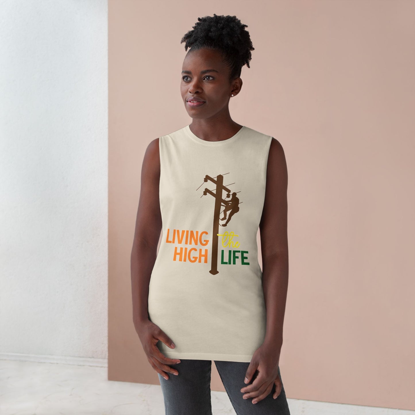 Lineman Tank - living the high life - color