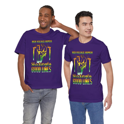 Lineman T-shirt - High Voltage Humor Shockingly Good Lines-gradient