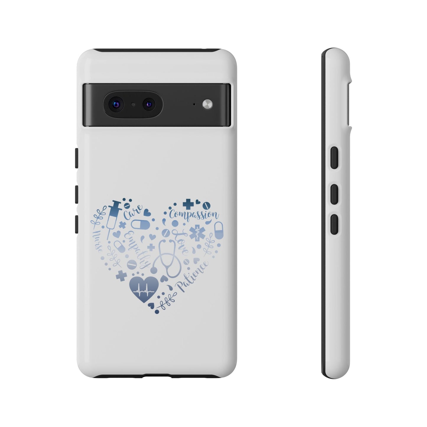 Google Pixel Tough Case - Monogram Heart 1 - White