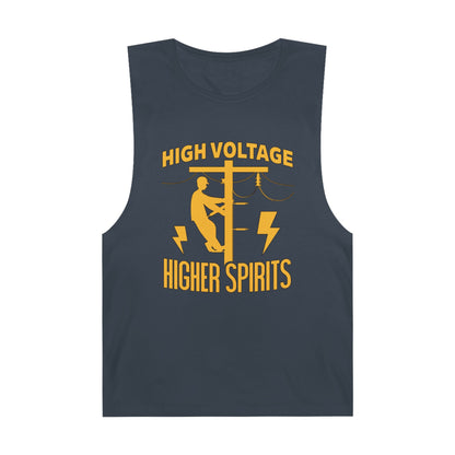 Lineman Tank - High Voltage Higher Spirits-sky 24