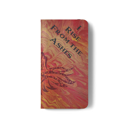 Faux Leather Wallet Phone Case - iPhone & Galaxy - I Rise From the Ashes