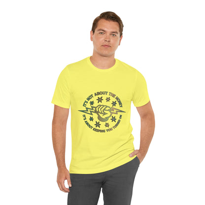 Lineman T-shirt - Its Not About The Money-copper patina