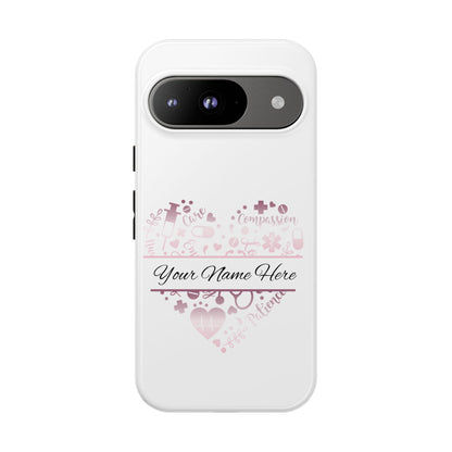 Google Pixel Tough Case - Monogram Heart - White