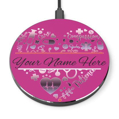 Nurse Monogram Heart Wireless Charger | Fast Charging Pad for Healthcare Professionals