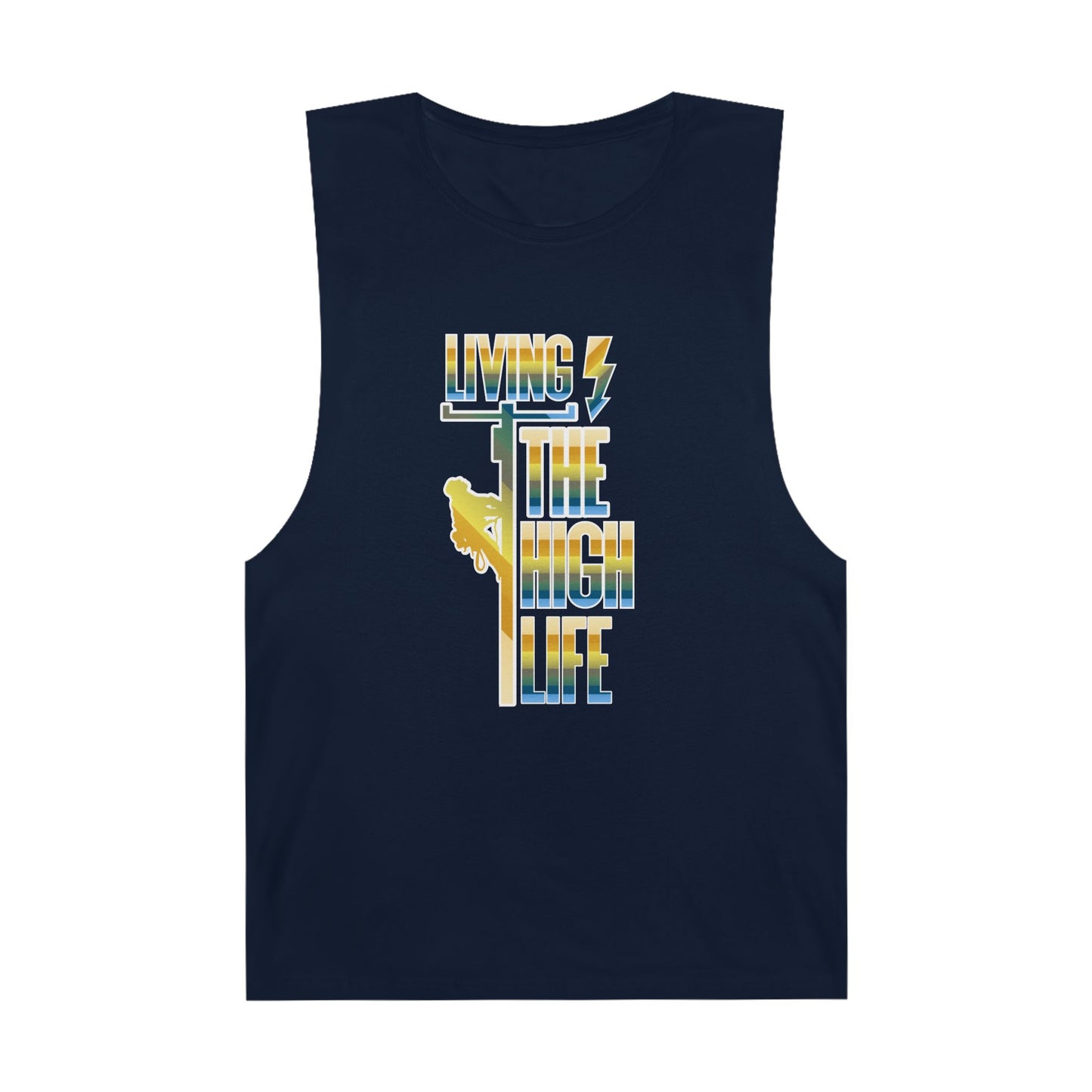Lineman Tank - Living The High Life-colored chrome
