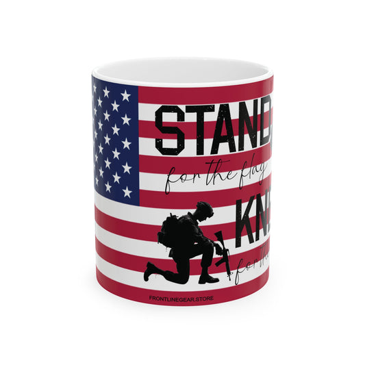 Stand for the flag, Kneel for the fallen (2) Ceramic Mug, (11oz, 15oz)