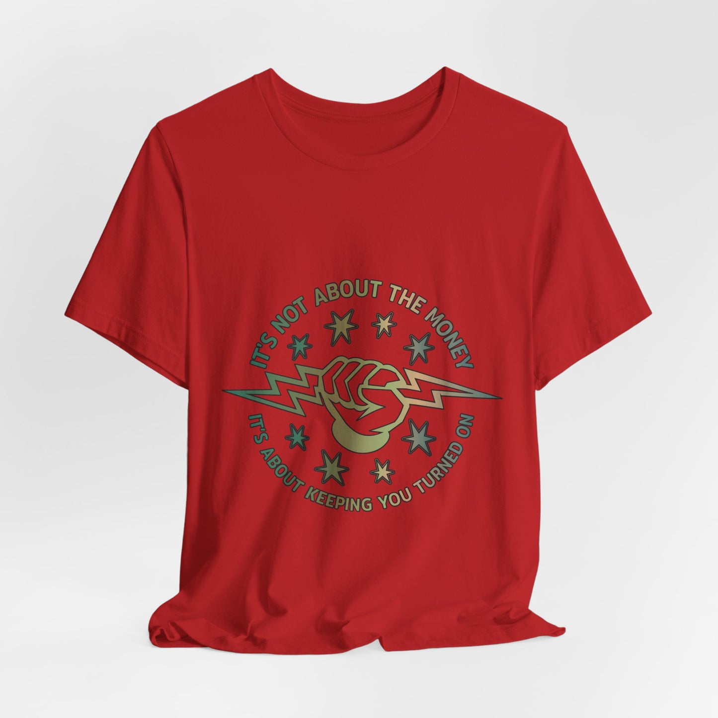 Lineman T-shirt - Its Not About The Money-copper patina